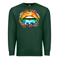 Sports Green rainbow lips Premium Sweatshirt - Zillion Design Studio