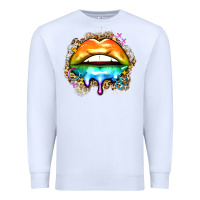 White rainbow lips Premium Sweatshirt - Zillion Design Studio