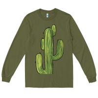 Army Green cactus Long Sleeve Tee - BarkalooDesign