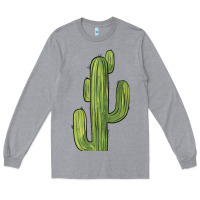 Heather Grey cactus Long Sleeve Tee - BarkalooDesign
