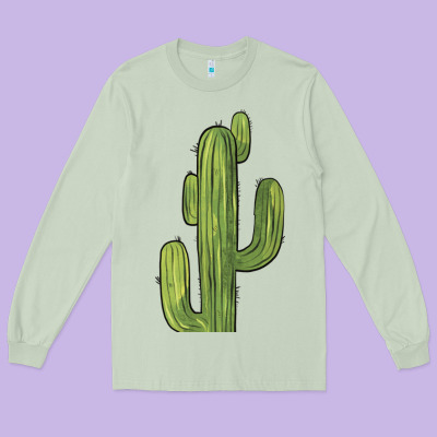 Cactus Long Sleeve Tee Designed By Barkaloodesign