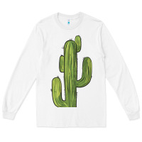 White cactus Long Sleeve Tee - BarkalooDesign