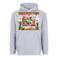 Heather Grey Cafecito y chisme coffee cups Heavyweight Hoodie - Zillion Design Studio
