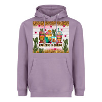 Lavender Cafecito y chisme coffee cups Heavyweight Hoodie - Zillion Design Studio