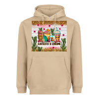 Cafecito Y Chisme Coffee Cups Heavyweight Hoodie | Teevron