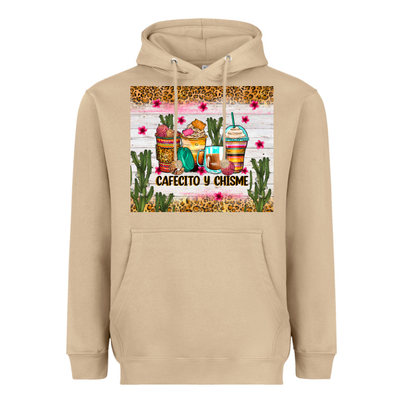 Cafecito Y Chisme Coffee Cups Heavyweight Hoodie by Zillion Design Studio | Teevron
