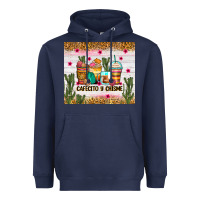 Navy Cafecito y chisme coffee cups Heavyweight Hoodie - Zillion Design Studio