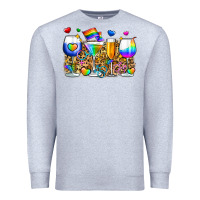 Heather Grey pride wine cups Premium Sweatshirt - Zillion Design Studio