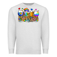 Oatmeal Heather pride wine cups Premium Sweatshirt - Zillion Design Studio