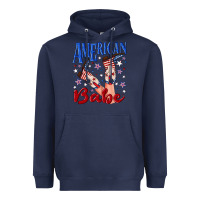 Navy American babe 4th july Heavyweight Hoodie - texasbilliewilder