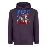 Plum American babe 4th july Heavyweight Hoodie - texasbilliewilder