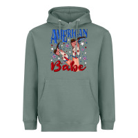Sage American babe 4th july Heavyweight Hoodie - texasbilliewilder