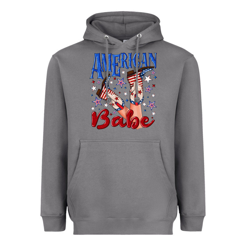 American Babe 4th July Heavyweight Hoodie by texasbilliewilder | Teevron