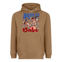 Toasted Coconut American babe 4th july Heavyweight Hoodie - texasbilliewilder