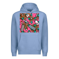 Colony Blue Medicines And Pills Seamless Pattern Premium Hoodie - BundleAndBundleShop