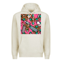 Oatmeal Heather Medicines And Pills Seamless Pattern Premium Hoodie - BundleAndBundleShop