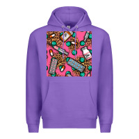 Purple Medicines And Pills Seamless Pattern Premium Hoodie - BundleAndBundleShop