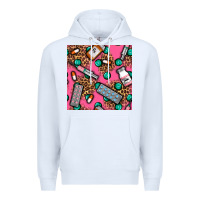 White Medicines And Pills Seamless Pattern Premium Hoodie - BundleAndBundleShop