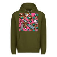 Army Green Medicines And Pills Seamless Pattern Premium Hoodie - BundleAndBundleShop