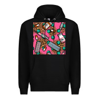Black Medicines And Pills Seamless Pattern Premium Hoodie - BundleAndBundleShop