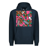 Navy Medicines And Pills Seamless Pattern Premium Hoodie - BundleAndBundleShop