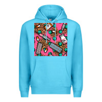 Ocean Blue Medicines And Pills Seamless Pattern Premium Hoodie - BundleAndBundleShop