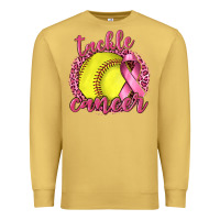Antique Gold Tackle Cancer Softball Premium Sweatshirt - texasbilliewilder