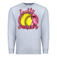 Heather Grey Tackle Cancer Softball Premium Sweatshirt - texasbilliewilder