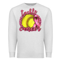 Oatmeal Heather Tackle Cancer Softball Premium Sweatshirt - texasbilliewilder