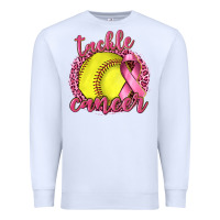 White Tackle Cancer Softball Premium Sweatshirt - texasbilliewilder
