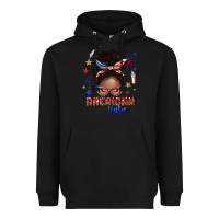 Black American babe afro messy bun Heavyweight Hoodie - texasbilliewilder