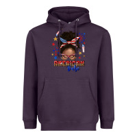 Plum American babe afro messy bun Heavyweight Hoodie - texasbilliewilder