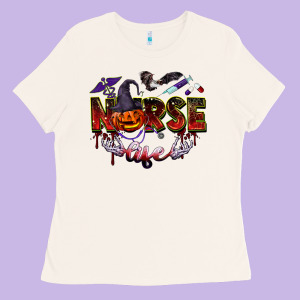 Halloween Nurse Life Ladies Tee Designed By Barkaloodesign