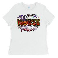 White halloween nurse life Ladies Tee - BarkalooDesign
