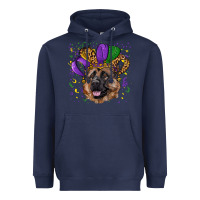 Navy mardi gras hat german shepherd Heavyweight Hoodie - RanaPortraitStore