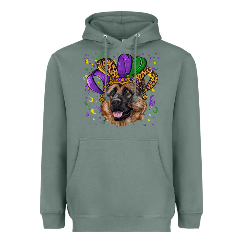 Mardi Gras Hat German Shepherd Heavyweight Hoodie by RanaPortraitStore | Teevron