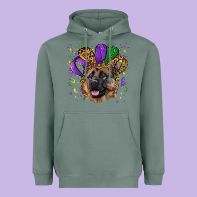 Heavyweight Hoodie mardi gras hat german shepherd