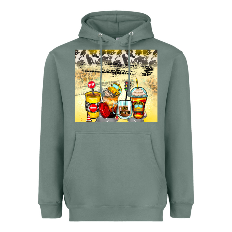 Bus Driver Coffee Cups Heavyweight Hoodie by Zillion Design Studio | Teevron