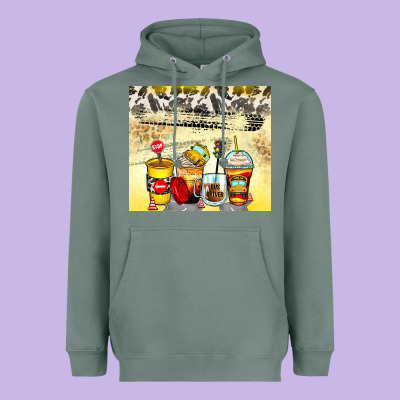 Heavyweight Hoodie bus driver coffee cups