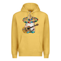 Antique Gold mexican gnomes guitar sombrero serape Premium Hoodie - Artiststas