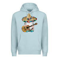 Blue Mist mexican gnomes guitar sombrero serape Premium Hoodie - Artiststas