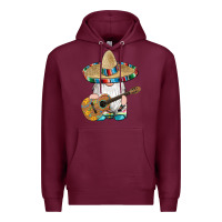 Burgundy mexican gnomes guitar sombrero serape Premium Hoodie - Artiststas