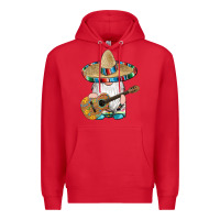 Red mexican gnomes guitar sombrero serape Premium Hoodie - Artiststas