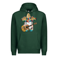 Sports Green mexican gnomes guitar sombrero serape Premium Hoodie - Artiststas