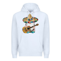White mexican gnomes guitar sombrero serape Premium Hoodie - Artiststas