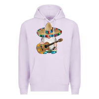Lilac mexican gnomes guitar sombrero serape Premium Hoodie - Artiststas