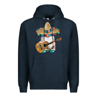 Navy mexican gnomes guitar sombrero serape Premium Hoodie - Artiststas