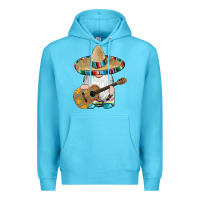 Ocean Blue mexican gnomes guitar sombrero serape Premium Hoodie - Artiststas