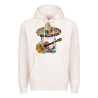 Pale Pink mexican gnomes guitar sombrero serape Premium Hoodie - Artiststas