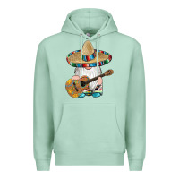 Seafoam mexican gnomes guitar sombrero serape Premium Hoodie - Artiststas